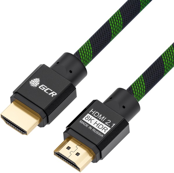 Greenconnect Кабель HDMI 2.1, 8K 60Hz, 4K 144Hz, 2.0m, динамический HDR 4:4:4, Ultra HD, 48.0 Гбит/с, тройное экранирование, ферритовые фильтры, GCR-51834 Greenconnect HDMI (m) - HDMI (m) 2м