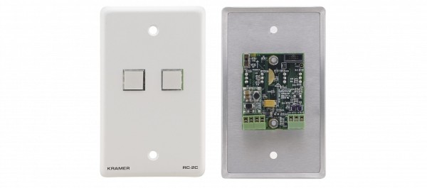 Контроллер Kramer Electronics RC-2C/US(G) универсальный с панелью и 2 кнопками