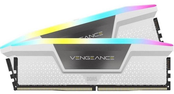 Модуль памяти CORSAIR 64GB 5600МГц DDR5 CL40 DIMM (Kit of 2x32GB) XMP 3.0, Vengeance RGB White