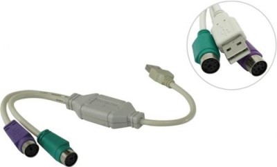 Кабель-адаптер USB A->2xPS/2 (адаптер для подключения PS/2 клавиатуры и мыши к USB порту) VCOM