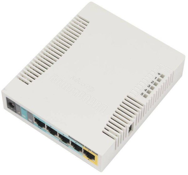 MikroTik RB951Ui-2HnD Беспроводной маршрутизатор, 802.11n, 2.4 ГГц, 300 Мбит/с, LAN 5x100 Мбит/с