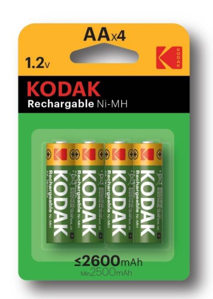 Kodak Аккумуляторы NiMH (никель-металлгидридные) HR6-4BL 2600mAh [KAAHR-4] (80/640/15360), Грузить кратно 4.