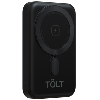 Портативный аккумулятор  TOLT Seg KW101 Black, 10000mAh, 22,5W, fast charging and PD, wireless, magnetic, black, CCC TOLT KW101 Black