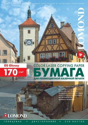 Фотобумага LOMOND Двухсторонняя Глянцевая, для лазерной печати, 170 г/м2, формат SRА3 (320х450) /250л.