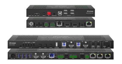 Презентационный коммутатор Infobit [iSwitch 402UC] 4K60 4X2 HDMI и выходами HDBaseT и Dante