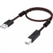 GCR Кабель PROF 0.75m USB 2.0, AM/BM, черно-прозрачный, ферритовые кольца, 28/24 AWG, экран, армированный, морозостойкий, GCR-51284 Greenconnect GCR-51284