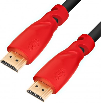 Greenconnect Кабель 2.0m, HDMI версия 2.0 HDR 4:2:2, Ultra HD, 4K 60 fps 60Hz/5K*30Hz, 3D, AUDIO, 18.0 Гбит/с, 28/28 AWG, OD7.3mm, тройной экран, черный, красные коннекторы, GCR-HM3012-2.0m Greenconnect HDMI (m) - HDMI (m) 2м