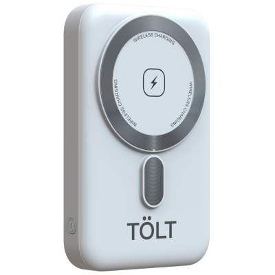 Портативный аккумулятор TOLT Seg KW109 White, 10000mAh, 22,5W, fast charging and PD, wireless, magnetic, white, CCC TOLT KW109 White