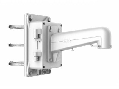 Кронштейн на стену/столб, белый, для скоростных поворотных камер, идёт с монтажной коробкой, алюминий и сталь, 209.7×314×600.8мм Hikvision DS-1602ZJ-box-pole