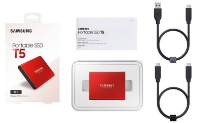 Твердотельный диск 1TB Samsung Т5 Portable MU-PA1T0R, V-NAND, USB 3.1 Type-C  [R/W - 540/540 MB/s] Red