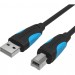 Кабель Vention USB 2.0 AM/BM  - 8м. Черный Vention VAS-A16-B800