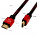 GCR Кабель 0.3m HDMI версия 2.0, HDR 4:2:2, Ultra HD, 4K 60 fps 60Hz/5K*30Hz, 3D, AUDIO, 18.0 Гбит/с, 28/28 AWG, OD7.8mm, тройной экран, BICOLOR нейлон, AL корпус красный, GCR-52289 Greenconnect HDMI (m) - HDMI (m) 0.3м