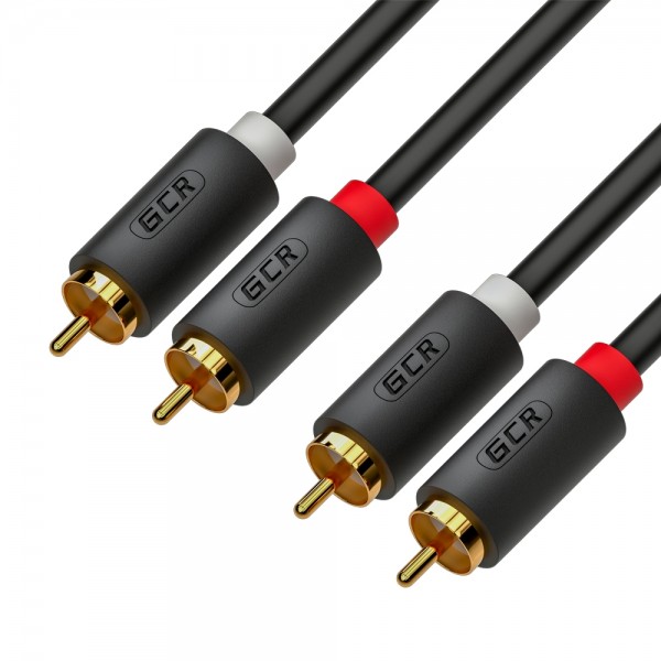 GCR Кабель 15.0m аудио 2 х RCA / 2 х RCA , GOLD, черный, GCR-53112 Greenconnect 2 х RCA - 2 х RCA 15м чёрный