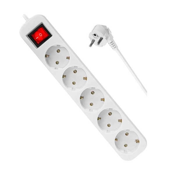 Defender Удлинитель с заземлением S550 Выключатель, 5.0 м, 5 розеток