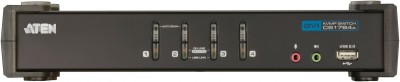 Переключатель, электрон., KVM+Audio+USB 2.0,  1 user USB+DVI =>  4 cpu USB+DVI, со шнурами USB 4х1.8м., 2560x1600 60Hz DVI-D Dual Link/2048x1536 DVI-A, настол., иПереключатель, электрон., KVM+Audio+USB 2.0,  1 user USB+DVI =>  4 cpu USB+DVI,  USB 4х ATEN 