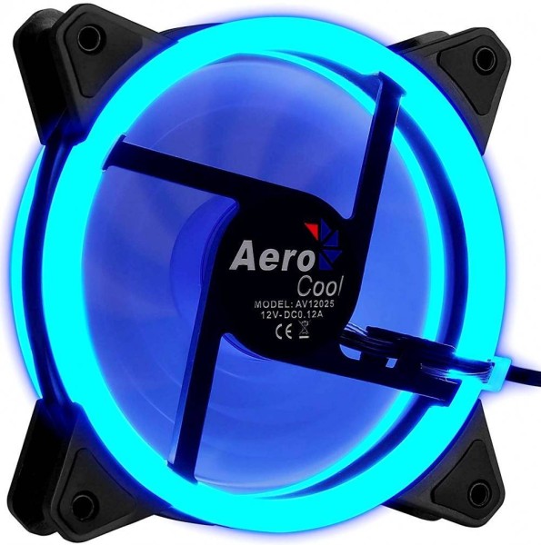 Вентилятор Aerocool Rev Blue (120мм, 15.1dB, 1200rpm, 3 pin+ Molex, подсветка) RTL (4713105960952)