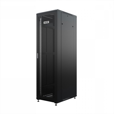 Шкаф напольный универсальный серверный ONTEK TC 32U 600х600мм, 4 профиля 19, двери перфорированная и перфорированная двухстворчатая, бок. стенки съемные, рег. опоры, разобр., черн. RAL 9005
