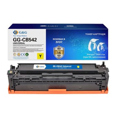 Картридж G&G, аналог HP CB542A/CE322A/CF212X/ Canon 716 желтый 1.4k с чипом