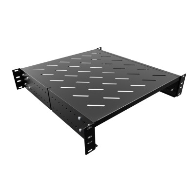 Полка универсальная ONTEK 19"х550мм 2U, для напольных шкафов глубиной 800-1000мм, нагрузка до 250кг, черный RAL 9005