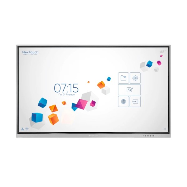 Интерактивная панель [IFPKV1INT65] Nextouch [NextPanel 65] 65", 3840x2160 60 Hz, ИК, 20 касаний, 400 кд/м2, 1200:1, 8GB DDR4 + 64GB, Android 9, 2x16 Вт + 15Вт, камера 13Мп, микрофон, пульт ДУ, 2 стилуса