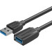 Кабель-удлинитель Vention USB 3.0 AM/AF - 0.5м Black Edition Vention VAS-A45-B050