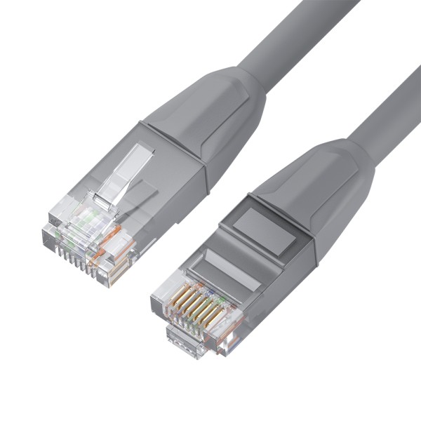 GCR Патч-корд прямой 0.3m LSZH UTP кат.6, серый, 24 AWG, литой без фиксатора, ethernet high speed, RJ45, T568B, GCR-53081 Greenconnect GCR-53081
