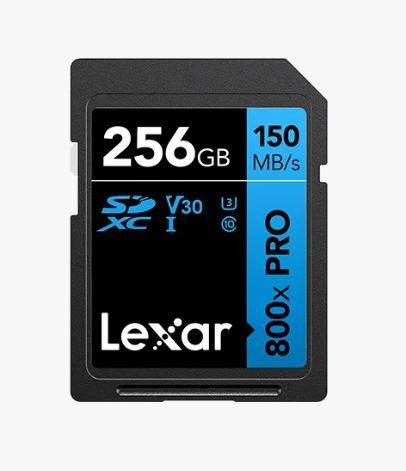 Флеш карта SD 256GB Lexar Professional 800x PRO SDXC UHS-I U3 V30 C10, 150/45 Mb/s
