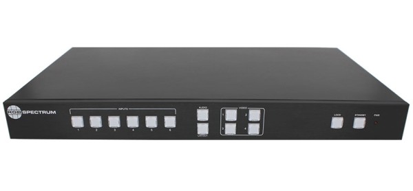 Видеопроцессор RGB Spectrum [QV UHDx] оконная система QuadView UHDx 4 с 6 видеовходами (4x HDMI 2.0, 2x DisplayPort 1.2a). До 4Kp60 вход и выход. Совместимость с HDCP 2.2 и 1.4b