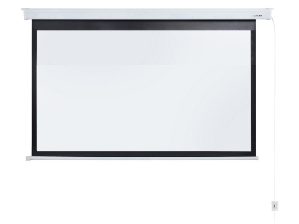 [LEC-100111] Экран с электроприводом Lumien [Eco Control] 187x280 см (раб. область 153х272 см) (123") Matte White, верх.кайма 30 см, черная кайма по периметру 16:9