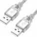 Greenconnect Кабель 0.75m USB 2.0, AM/AM, прозрачный, 28/28 AWG, экран, армированный, морозостойкий, GCR-UM3M-BB2S-0.75m Greenconnect USB 2.0 Type-AM - USB 2.0 Type-AM 0.75м