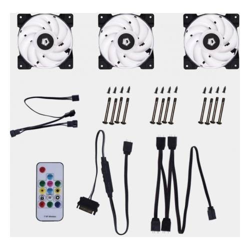 Вентилятор ID-Cooling DF-12025-ARGB-TRIO (3x120мм, 16.2-31.5dB, 900-2000rpm, ARGB подсветка, контроллер, пульт д/у) RTL