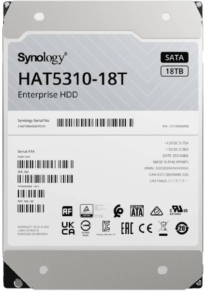 Synology HAT5310-18T Жесткий диск HDD SATA 3,5", 18Tb, 7200 rpm, 512Mb, 6 Гбит/с