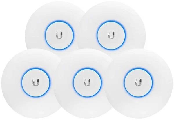 Ubiquiti UAP-AC-LR-5 Комплект точек доступа Unifi AC LR 5-pack, 2,4/5 ГГц, до 1,3 Гбит/с, PoE, MIMO, 20 dBm, 1х1 Гбит/с