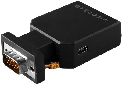Конвертер переходник VGA + 3.5mm в HDMI,  Greenline, 1920x1080p 60Hz, EDID, GL-v135 Greenconnect VGA + 3.5mm в HDMI,  Greenline, 1920x1080p 60Hz, EDID