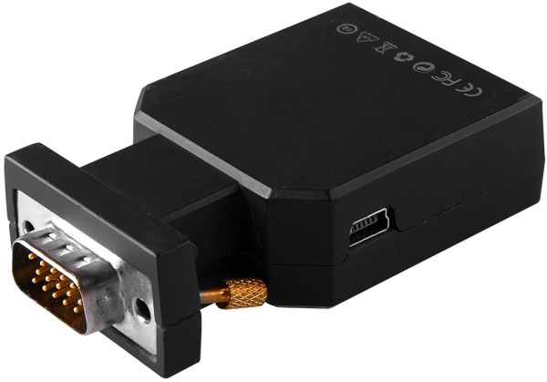 Конвертер переходник VGA + 3.5mm в HDMI,  Greenline, 1920x1080p 60Hz, EDID, GL-v135 Greenconnect VGA + 3.5mm в HDMI,  Greenline, 1920x1080p 60Hz, EDID