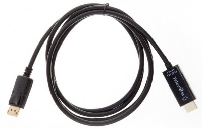 Кабель-переходник DisplayPort M-> HDMI M 4K@30Hz 1.8m Telecom [TA811-1.8M) Telecom 1.8м DisplayPort M to HDMI M 4K@30Hz