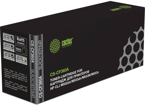 Картридж лазерный Cactus CS-CF360A CF360A черный (6000стр.) для HP CLJ M552dn/M553dn/M553N/M553x