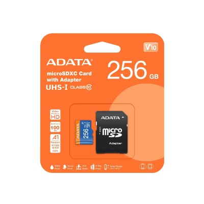 Флеш карта microSD 256GB A-DATA Premier microSDHC Class 10 UHS-I A1 100/25 MB/s (SD адаптер)