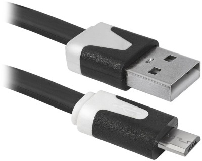 Defender Кабель USB2.0 AM-MicroBM, плоский, чёрный, 1.0м