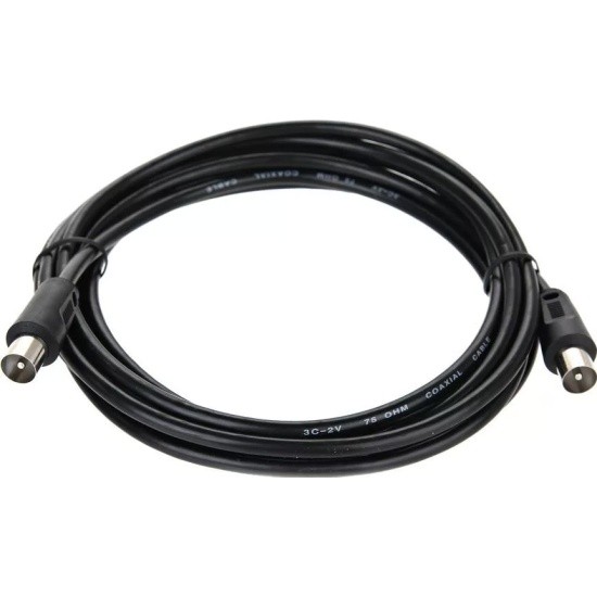 Кабель соединительный антенный 9.5mm, 75Ом,ТВ-М-->ТВ-M, 3m, Telecom (TTV9555-3M)