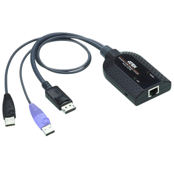 КВМ-адаптер USB, DisplayPort c поддержкой Virtual Media (поддержка считывателя карт общего доступа и извлечения звука) ATEN KA7189
