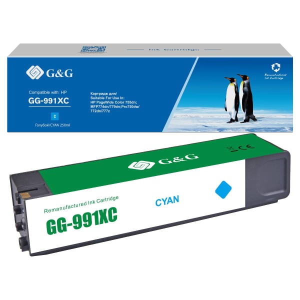 Картридж Cartridge G&G 991X for PageWide Managed, (16 000стр.), голубой M0J90AE