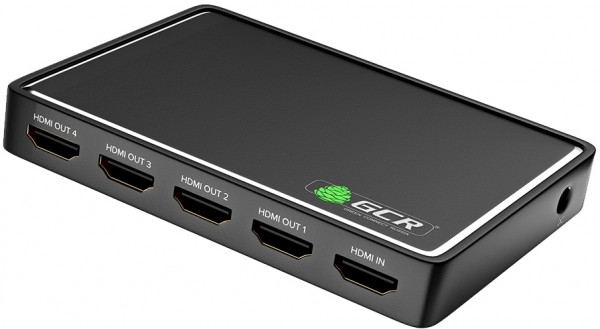 Разветвитель HDMI 2.0, 1x4 Greenline, 4K 60Hz / 1080p 120Hz 4:4:4, USB Charge, GL-vA08 Greenconnect HDMI (f) - 4 x HDMI (f)