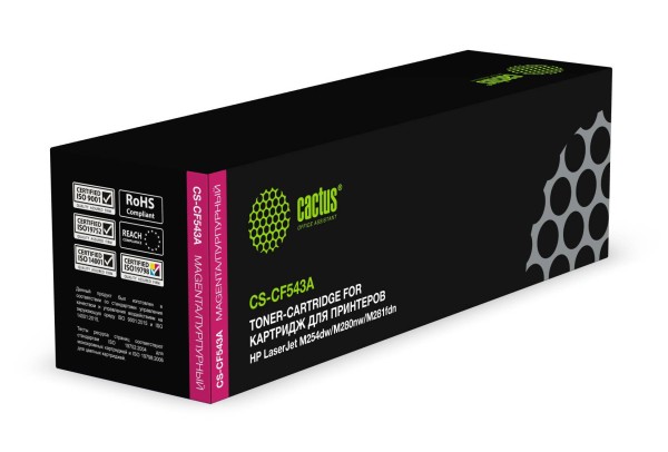 Картридж лазерный Cactus CS-CF543A пурпурный (1400стр.) для HP LJ M254dw/M280nw/M281fdn