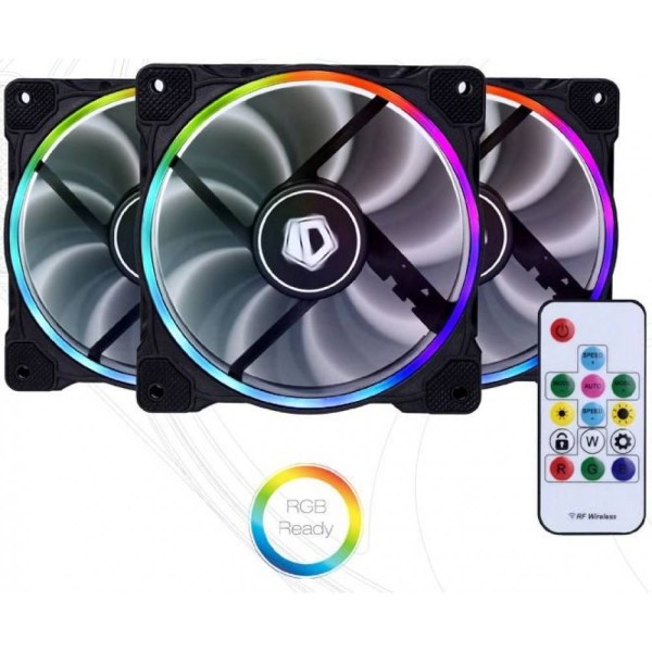 Вентилятор ID-Cooling XF-12025-RGB-TRIO (3x120мм, 18-35.2 dB, 700-1800 rpm, 4 pin, RGB  подсветка, пульт д/у) RTL