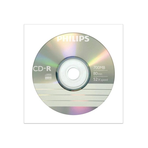 Диск CD-R Philips 700 Mb, 52х, Бум. конверт 