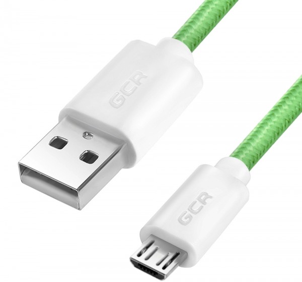 Greenconnect Кабель 3A 0.5m MicroUSB, для быстрой зарядки, зеленый нейлон, 28/22 AWG, GCR-51690 Greenconnect  USB 2.0 Type-AM - microUSB 2.0 (m) 0.5м