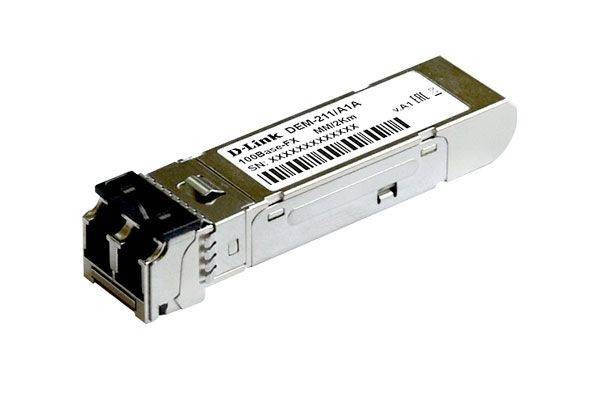 D-Link DEM-211/A1A SFP-трансивер с 1 портом 100Base-FX для многомодового оптического кабеля (до 2 км)