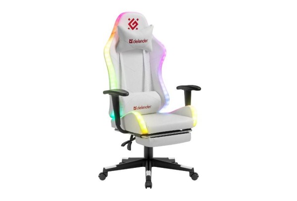 Defender Игровое кресло Watcher Белый,подсветка,полиуретан