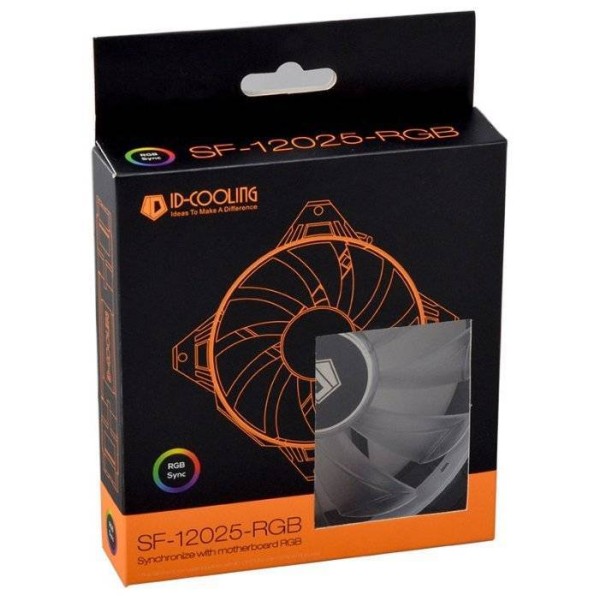 Вентилятор ID-Cooling SF-12025-RGB  (120мм, 18-35.2 dB, 700-1800 rpm, 4 pin, RGB  подсветка) RTL